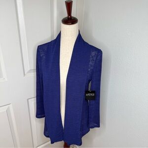 NWT Kasper Regal Purple Open  Cardigan / Lightweight Jacket SZ S Shawl Collar